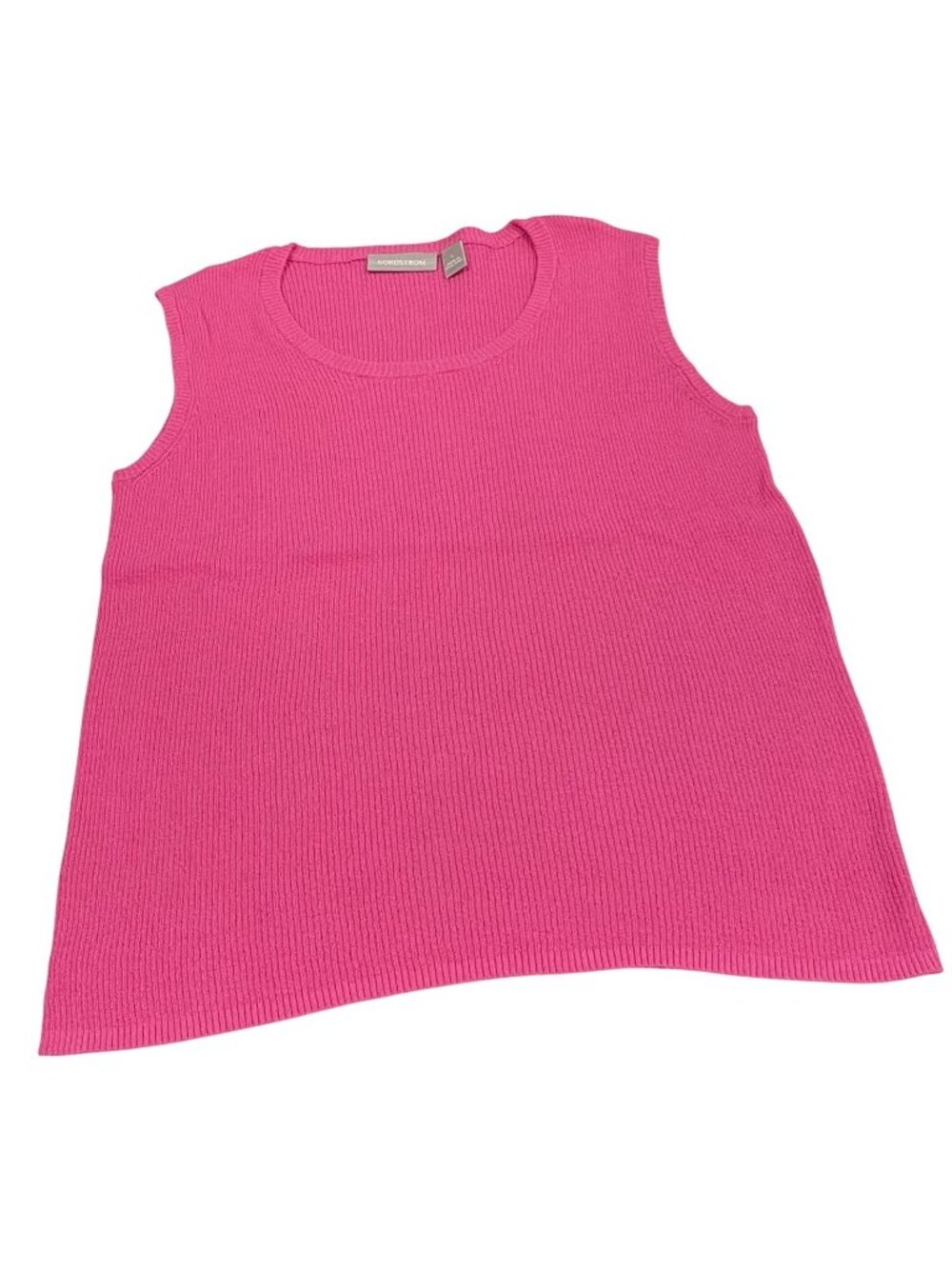 Vintage 90s Nordstrom Ribbed Tank Top L Pink Colorful Barbiecore Feminine Y2K